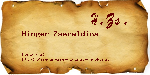 Hinger Zseraldina névjegykártya